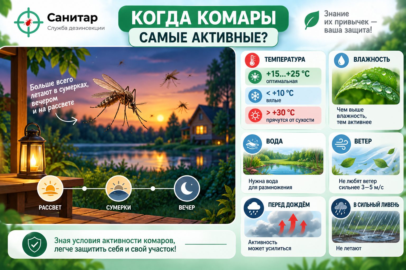 где прячутся комары