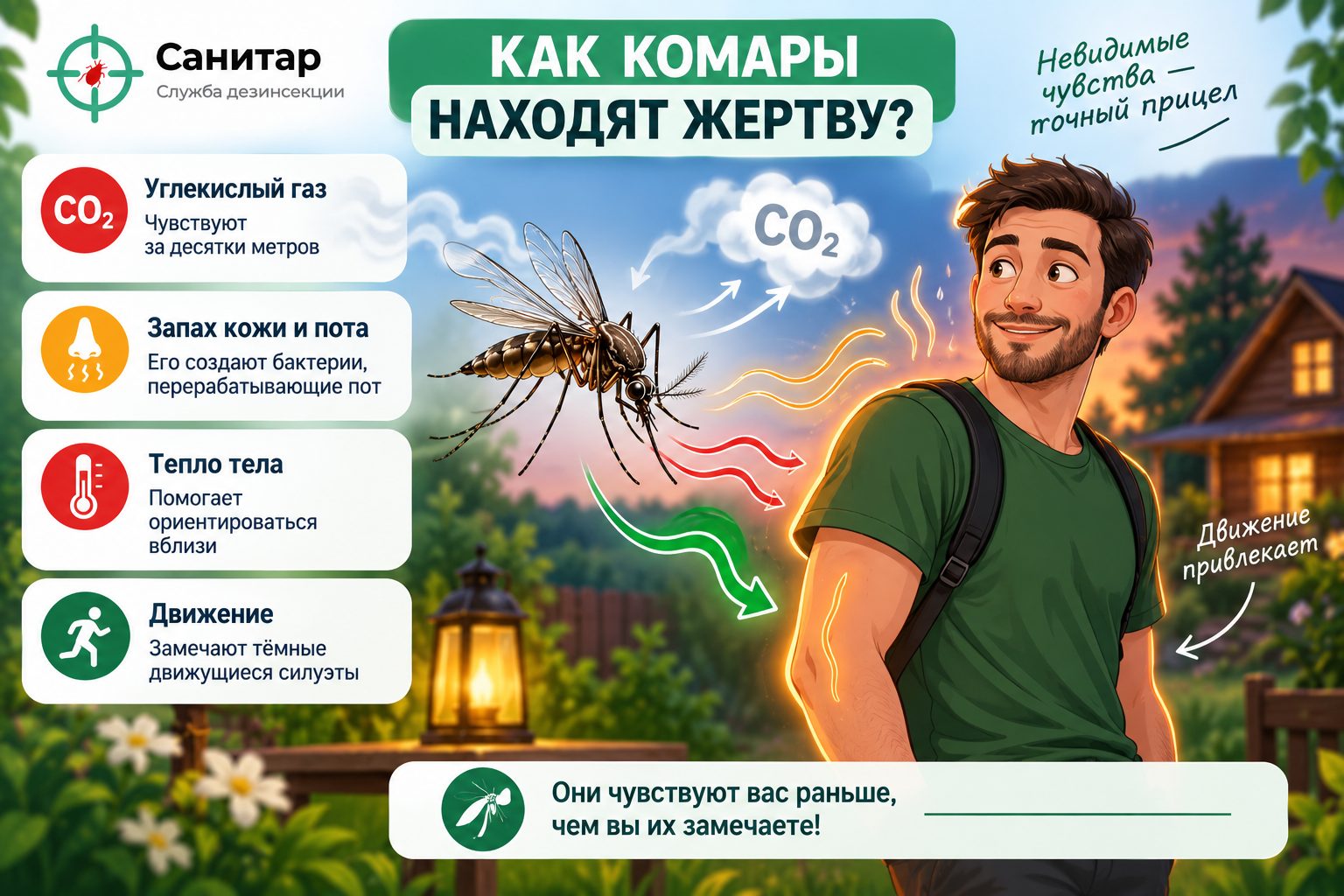 Как комары находят жертву
