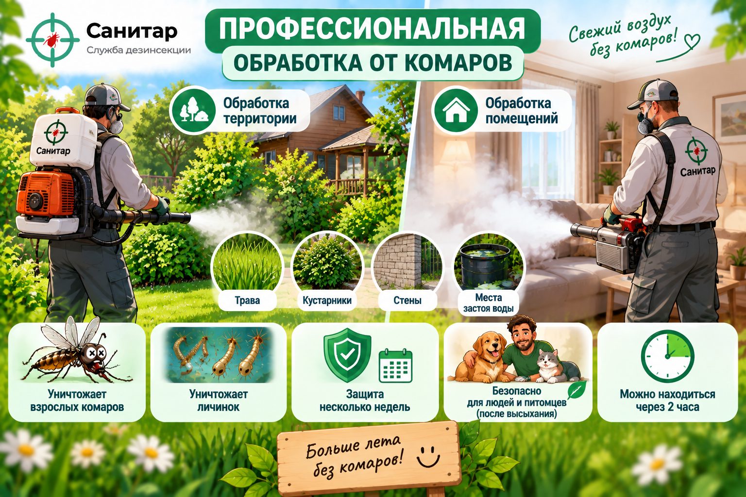 профессиональная помощь от комаров