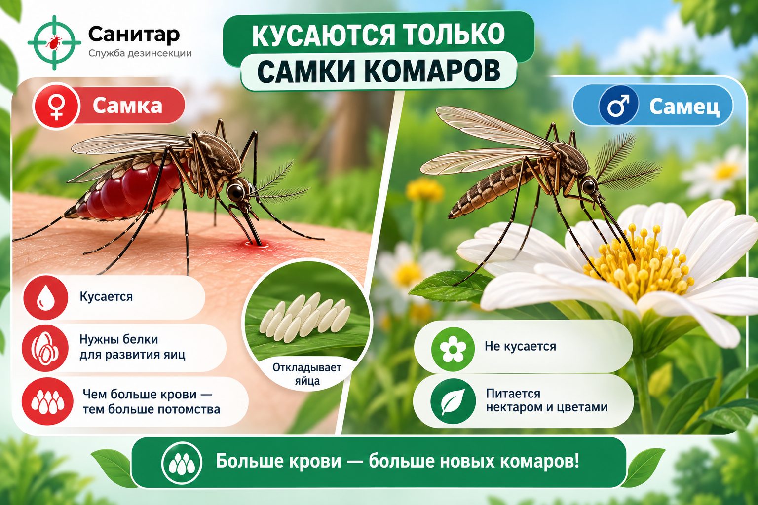 кусаются только самки комаров