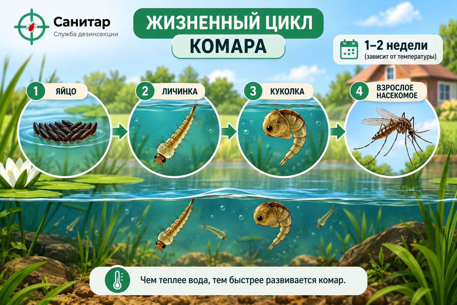 жизненный цикл комара