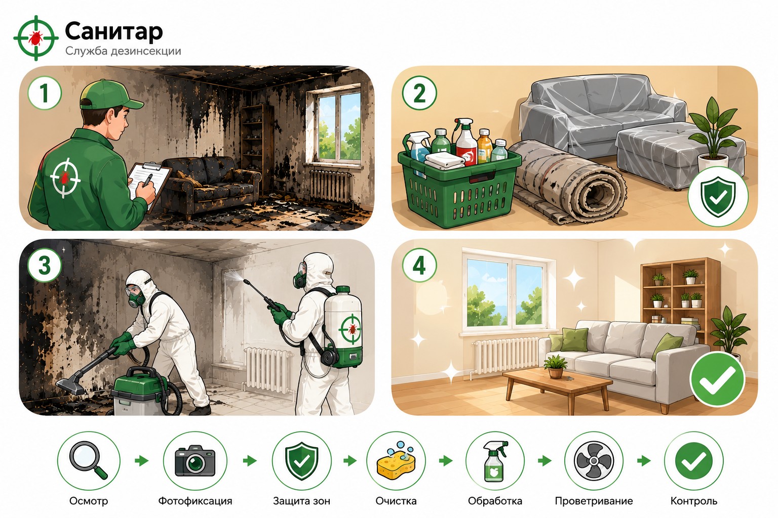 Сколько времени занимает обработка после пожара?