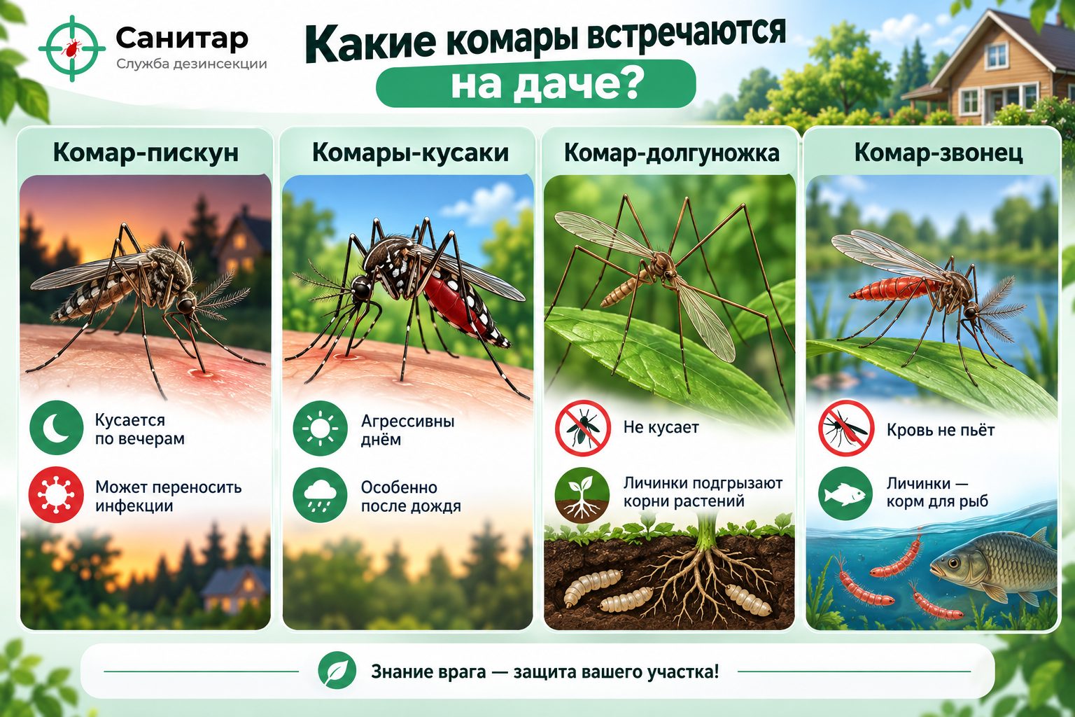 Виды и особенности комаров
